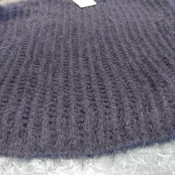 NWT Universal Thread Women Black Crewneck Open Knit Sweater Size Medium Coastal - Picture 1 of 9